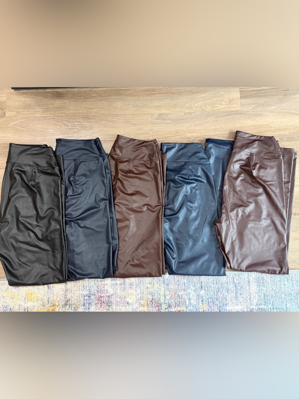 Aerie offline faux leather leggings, size L